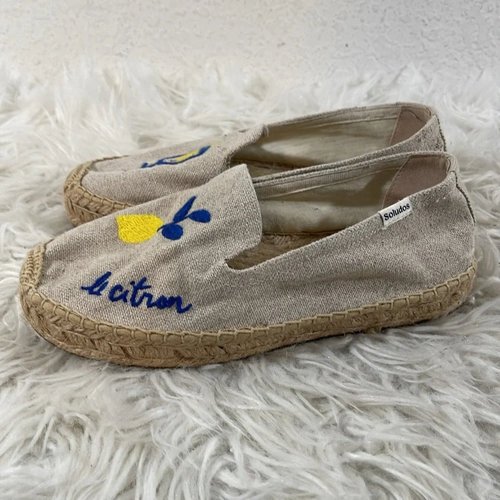 Soludos Limoncello Smoking Slipper Slip On Espadrille Size 5